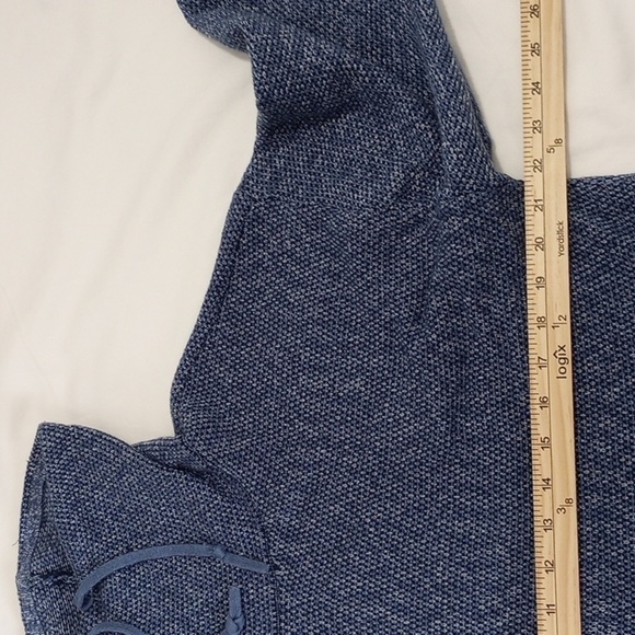 J. Jill Pure Jill Womens Pullover Sz S Blue Funnel Neck Tunic Pocket Knit Cotton - Picture 8 of 9